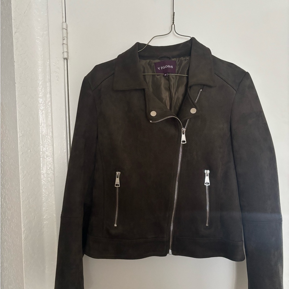 Women's olive green suede Jacket